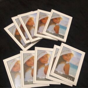 Set of 10 White 5x7 Picture Frames